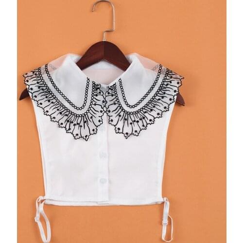 Vintage Big Lapel False Fake Collar for Women Detachable Collars Decorative Half Shirt Blouse Removable Faux Col Nep Kraagie