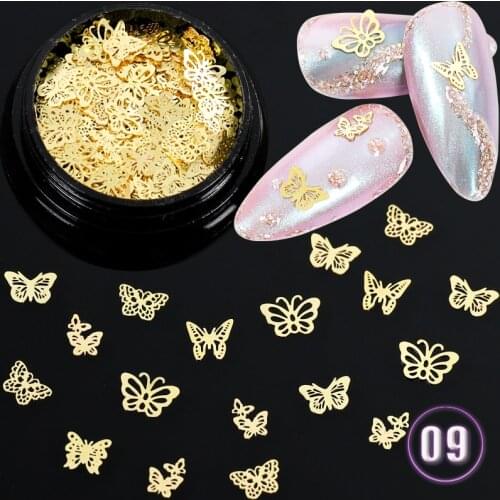 1 Jar 220PCS Mix Various Butterfly Tiny Snowflake Xmas Tree Words Thin Metal Sequins Alloy Nail Art Slice Decorations Manicure