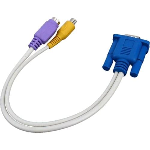 1pcs 15Pin PC VGA SVGA TO S-Video RCA Composite AV TV Out Converter Adapter Cable