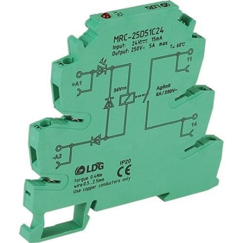 10pcs MRC-25D51C24 5A PLC Module Board 6.2mm Altra-thin Contact Relay DC24V Amplifier Board Ultra-thin Relay Module