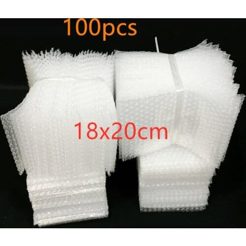 100pcs 18x20cm Plastic Wrap Envelope White Bubble Packing Bags PE Clear Shockproof Packaging Bag Double Film Bubble Bag