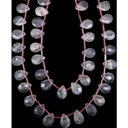 13 X18mm Natural Rose Quartz Faceted Teardrop Briolettes Approx Loose Gemstone Briolette Beads Energy Crystal Yoga
