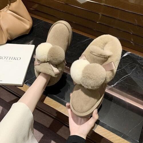 2020 New Design Leather Snow Boots Natural Fur Ankle Snow Boots Warm Sheepskin Wool Women Australian Classic Winter Boots R12-39