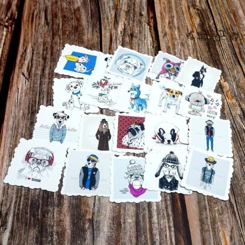 22PCS Cartoon Waterproof Stickers Scrapbook Decoration Stationery DIY Stickers School Office Supply Cute Dogs Toy Gift Stickers