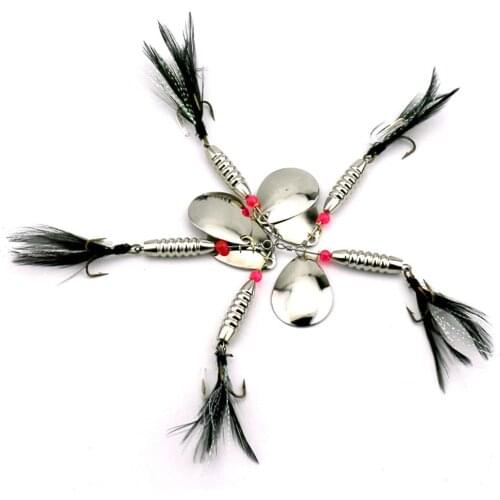 5pcs 77mm Spoon fishing lure 11g Metal fishing bait Spinner bait Treble Hook Artificial hard lures Bass Fishing