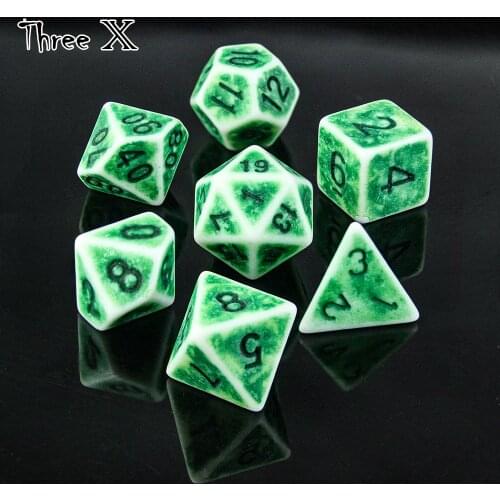7Pcs/Set + Dice Bag Polyhedral TRPG DND Rpg Set Games for Opaque D4-D20 Multi Sides Board Game