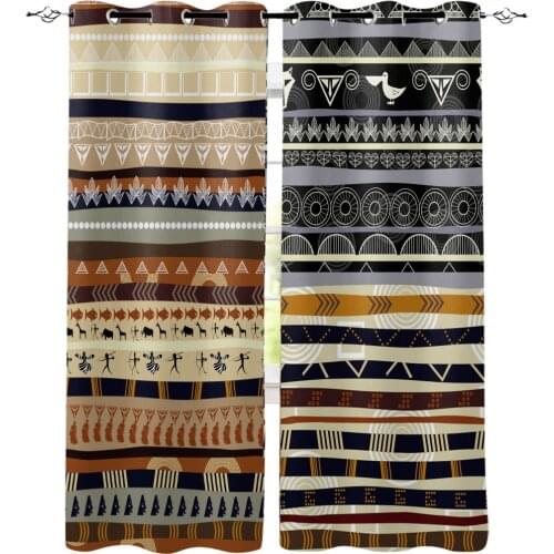 Africa Indian Elephant Window Curtains For Living Room Kitchen Bedroom Modern Window Treatments Drapes Blinds