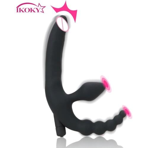 IKOKY Anal Plug Vibrator Sex Toys for Men Women Prostate Massager Adult Products Anus Stimulation Anal Strapon Dildo Vibrator