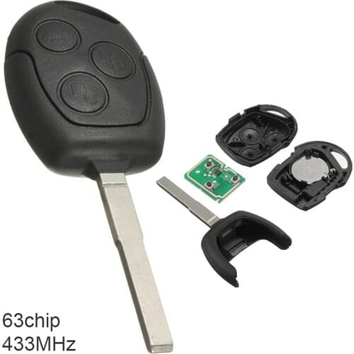 433MHz 3 Buttons Keyless Uncut Flip Smart Remote Key Fob with 4D63 Chip for Ford Focus Mondeo Fiesta Galaxy S Max 2004-2011