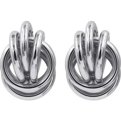 European and American Retro Metal Earrings for Women with Punk Style Geometric Twist Accessories