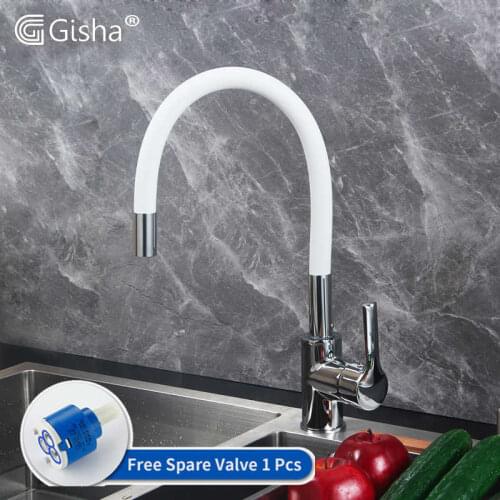 Gisha Brass Kitchen Faucets Hot And Cold and Water Faucets Chrome Basin Sink Square Tap Mixers Kitchen Faucet 2G2014