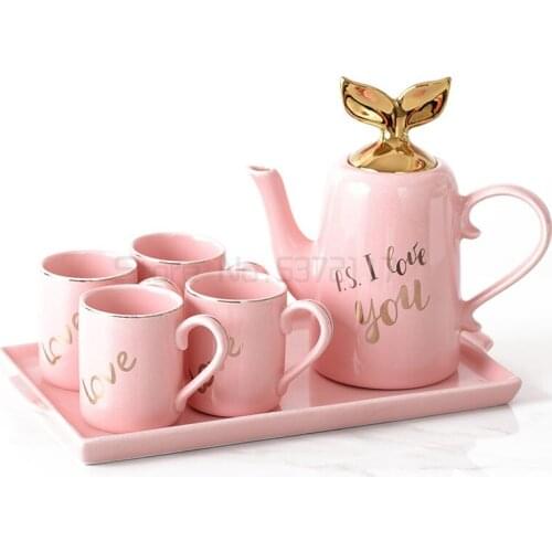 Cup set water ware ceramic kettle high temperature resistant teapot teacup household cup drinking cup