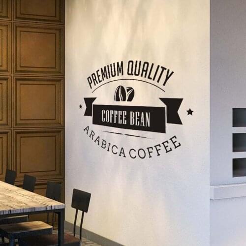 Coffee Shop Sign Logo Cafe Decor Ababica Coffee Bean Premium Quality Wall Cup Mug Decal Sticker Vinyl For Window Door