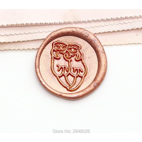 Sea otter Wax Seal Stamp,Animals Wax Seal Stamp Kit, seaside gift idea seals,party gift