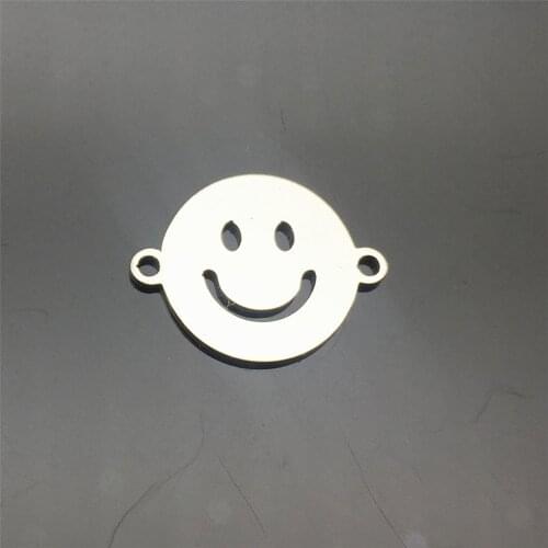10pcs/lot Stainless Steel Face Connector Smiling Charm Pendant Fit Jewelry Bracelet Necklace for DIY Handmade Jewelry Making