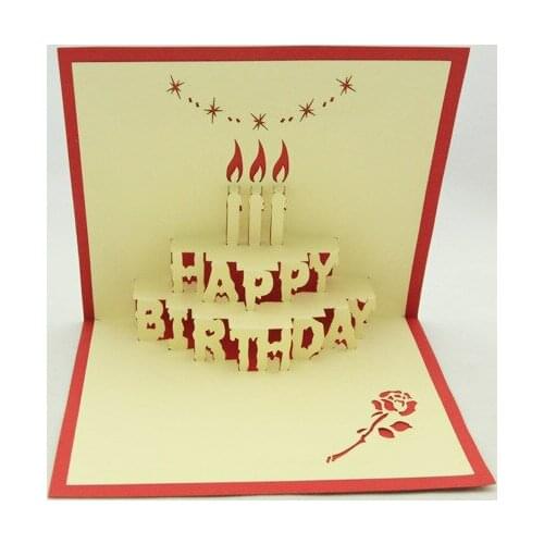 Qubiclife employee birthday cake supplies three-dimensional paper-cut 3D creative custom card paper cards