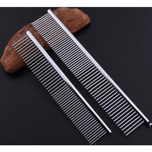 Pet Grooming Hairdressing Comb Wholesale Stainless Steel Medium Small Row Combing For Dogs And Cats Bright Silver Electroplating