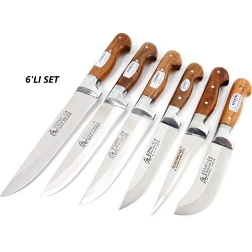 Riding On Kitchen Butcher Knife Set Seçenekli Ring Cold seal