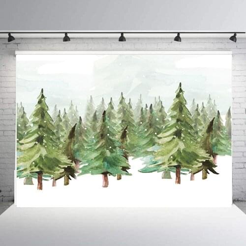 Christmas pine tree winter snow backdrop outside family child portrait photo studio props newborn baby photography background