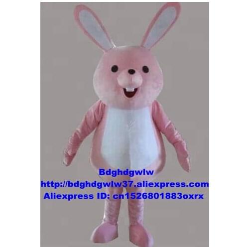 Pink Easter Bunny Osterhase Rabbit Hare Mascot Costume Adult Cartoon Character Business Promotion Marketing Promotions zx2571