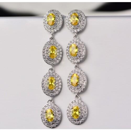 Real 14k Gold Diamond Long Drop Earrings for Women Bohemia Rhinestone Stud Earring Luxury Wedding Engagement Designer Jewelry