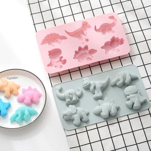 Dinosaur Silicone Cake Molds Cartoon Chocolate Gummy Mold Tray Candy Fondant Mold for Cake Decorating Baking Baking Accessories
