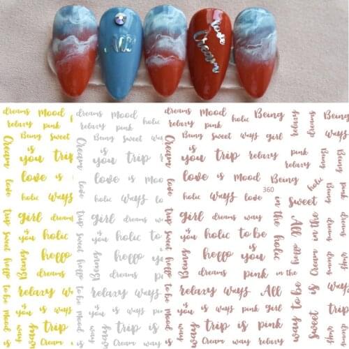 1Pcs Nail Slider Nail Stickers 3D Letter Star Nail Slider Nail Art Nail Beauty Self-Adhesive Nail Decoration DIY Decal