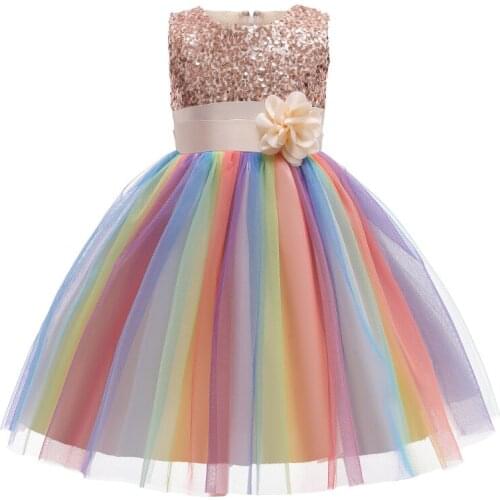 2-12 Yrs Teenagers Girls Flowers Evening Dress Wedding Party Princess Christmas Dresses For Children Vestidos Kids Girl Clothes