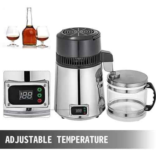 Water Distiller Alcohol 4L 750W Temperature Controlled Home Use Water Distiller Machine 110V/220V