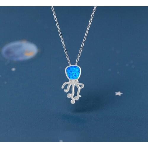 Top quality Wholesale Retail Excellent Womens Blue Fire Opal Silver Stamped Necklace Pendants Fashion jewelry OP21