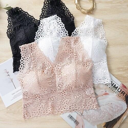 Ladys Bottoming Vest Underwear 90KG Plus Extra Large Back Lace Wrap Chest With Cup Pad Prevent Walking Light