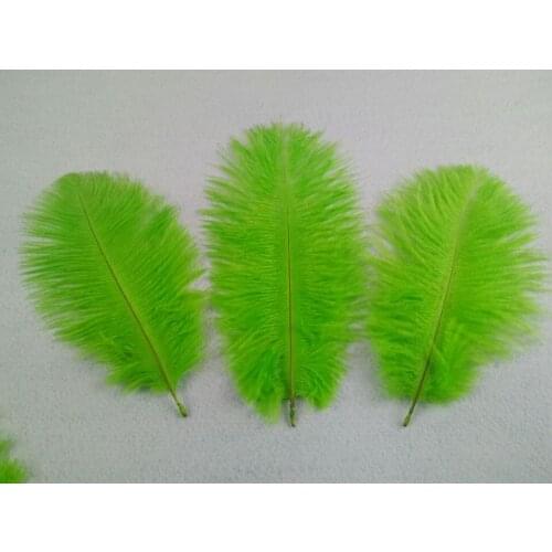10 pcs quality apple green ostrich feathers, 6-8inches / 15-20cm, DIY wedding decorations