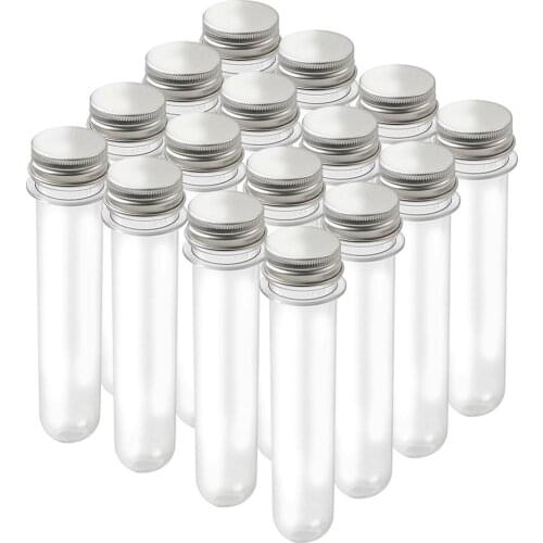 12pcs/box Clear Tube Plastic Bead Containers with Lid for Jewelry 15x3.7cm
