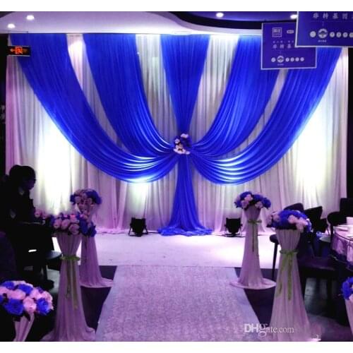 3M*6M wedding backdrop with swags backcloth Party Curtain Celebration Stage Performance Background Satin Drape wall valance