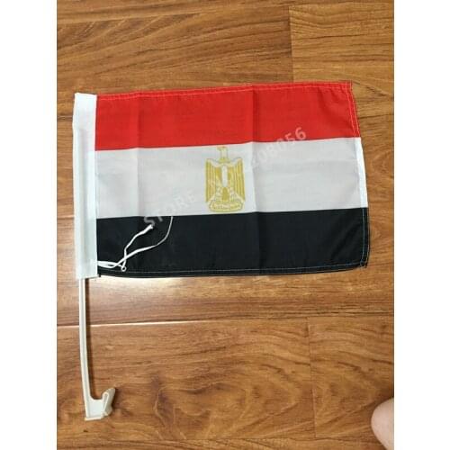 30x45CM Egypt window Car flag banner polyester Car decoration with flagpole Free Shipping