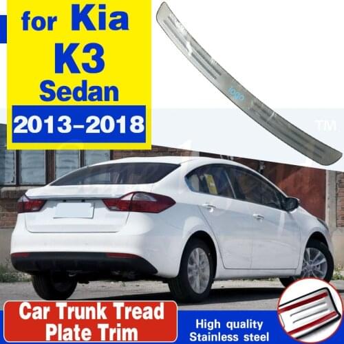 Car accessories Stainless Steel Rear Bumper Protector Sill Trunk Tread Plate Trim for Kia K3 Sedan 2013-2018 Car styling