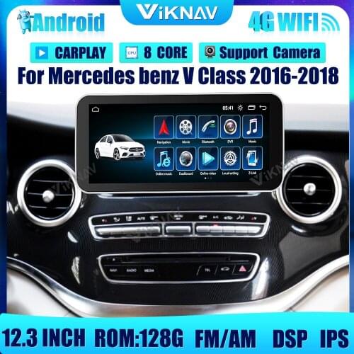 12.3 inch android Car with screen DVD multimedia Player For Mercedes benz C Class GLC 2015-2018 GPS Navigation 2din