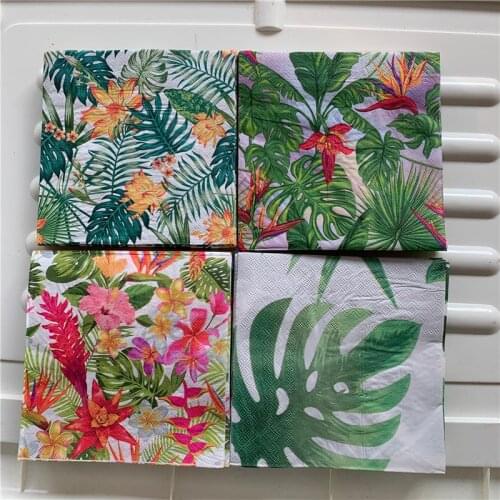 Decoupage paper napkins elegant tissue vintage towel green monstera flower leaf birthday wedding party beautiful hotel decor 20