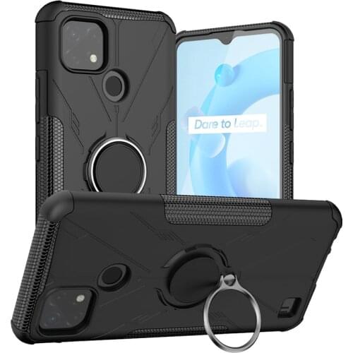 Full Cover For Oppo Realme C21 Case Armor PC Magnetic Suction Stand Bumper Case For Oppo Realme C21 Case For Realme C21 6.5 inch