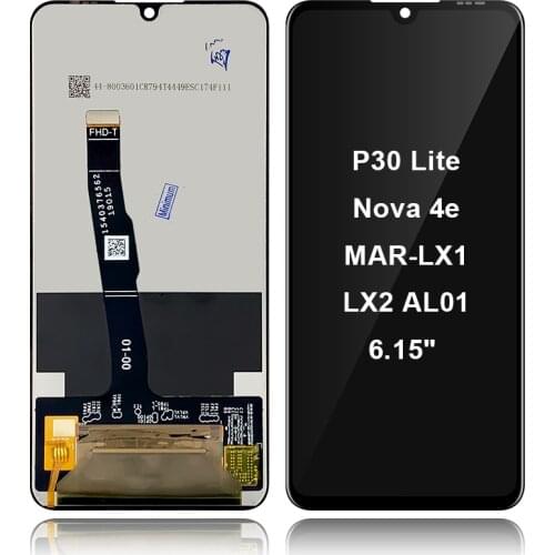 For Huawei P30 Lite 6.15" LCD Display Touch Screen Digitizer Assembly With Frame Replacement For Nova 4E MAR-LX1 MAR-LX2 LCDs