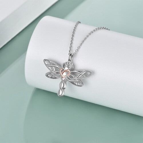 Dragonfly Urn Necklace for Ashes Gifts For Women Knot Irish Jewelery For Girls Cremation Pendant Necklace