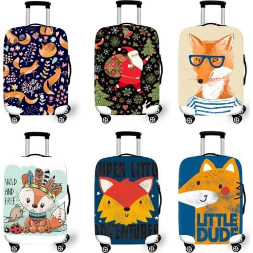 Elastic Luggage Protective Cover Case For Suitcase Protective Cover Trolley Cases Covers 3D Travel Accessories Fox Pattern T6212