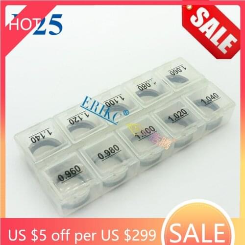 ERIKC B25 Gaskets Size: 0.96mm--1.14mm Injector Nozzle Valve Washer 50 PCS Calibration Injector Common Rail Lift Shims Set