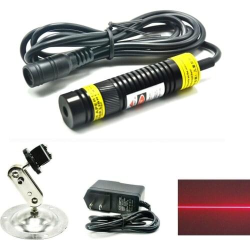 Focusable 650nm 200mW Red Line Laser Diode Module Locator 5V Adapter 16mm Holder Heatsink