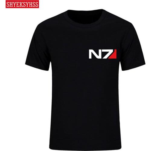 New mens Tshirt mass effect N7 battle uniform logo T shirt mens action shooting summer cotton high-quality T-shirt