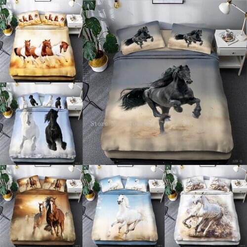 3D Printing Animal Horse Bedding Set Comforter Duvet Cover Set twin king Size 150 Bed Set Full King Horse Runing Home Textiles