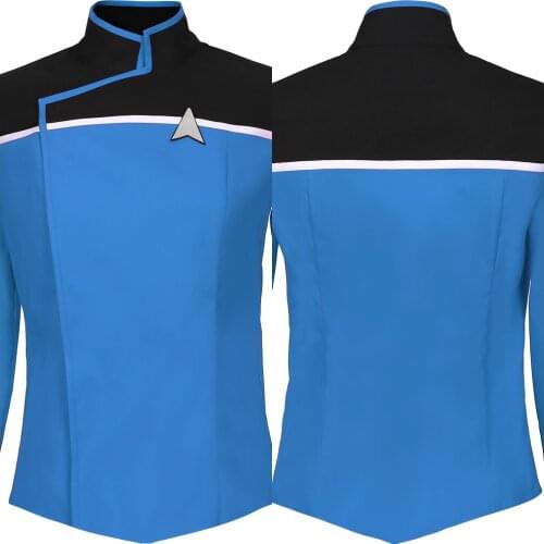 Star Cosplay Trek Costume Lower Decks Uniform Adult Men Coat Blue Jacket Halloween Carnival Costume