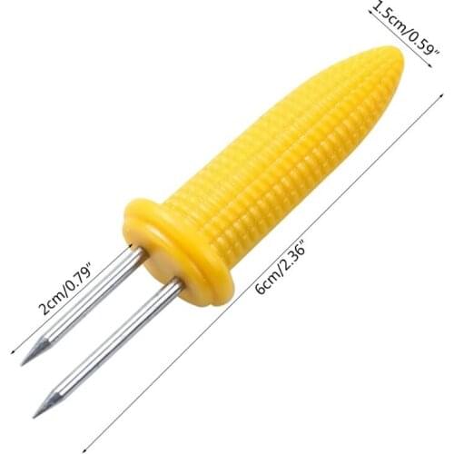 Creative Corn Cob Holders BBQ Grill Prongs Grips Forks Party Food Skewers Hot Dog Meat Kitchen Tool Outdoor Barbecue Accessory