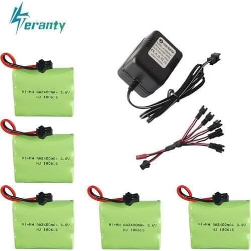M Model ) Ni-MH 3.6v 2400mah Battery + USB Charger For Rc toys Car Tank Train Robot Boat Gun AA 3.6v Rechargeable Battery Pack
