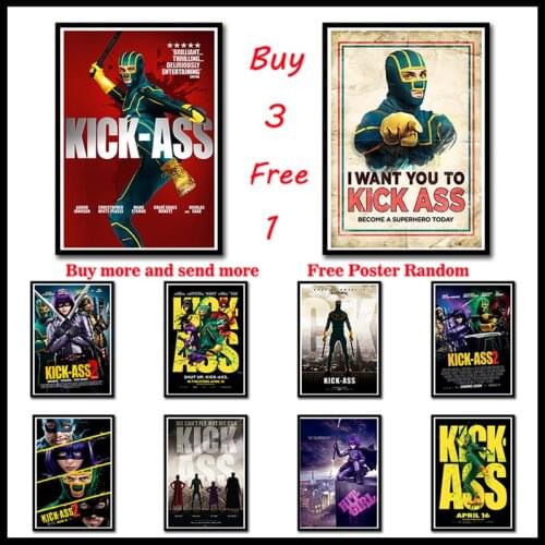 Kick Ass Aaron Taylor-Johnson Coated paper Poster Movie Poster Drawing core Wall stickers Frameless